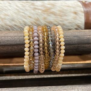 Elegant Multi-Color Beaded Bracelet Set of 8